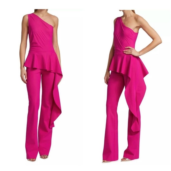 💖💖 Chiara Boni La Petite RobeKincso One-Shoulder Peplum Jumpsuit💖💖